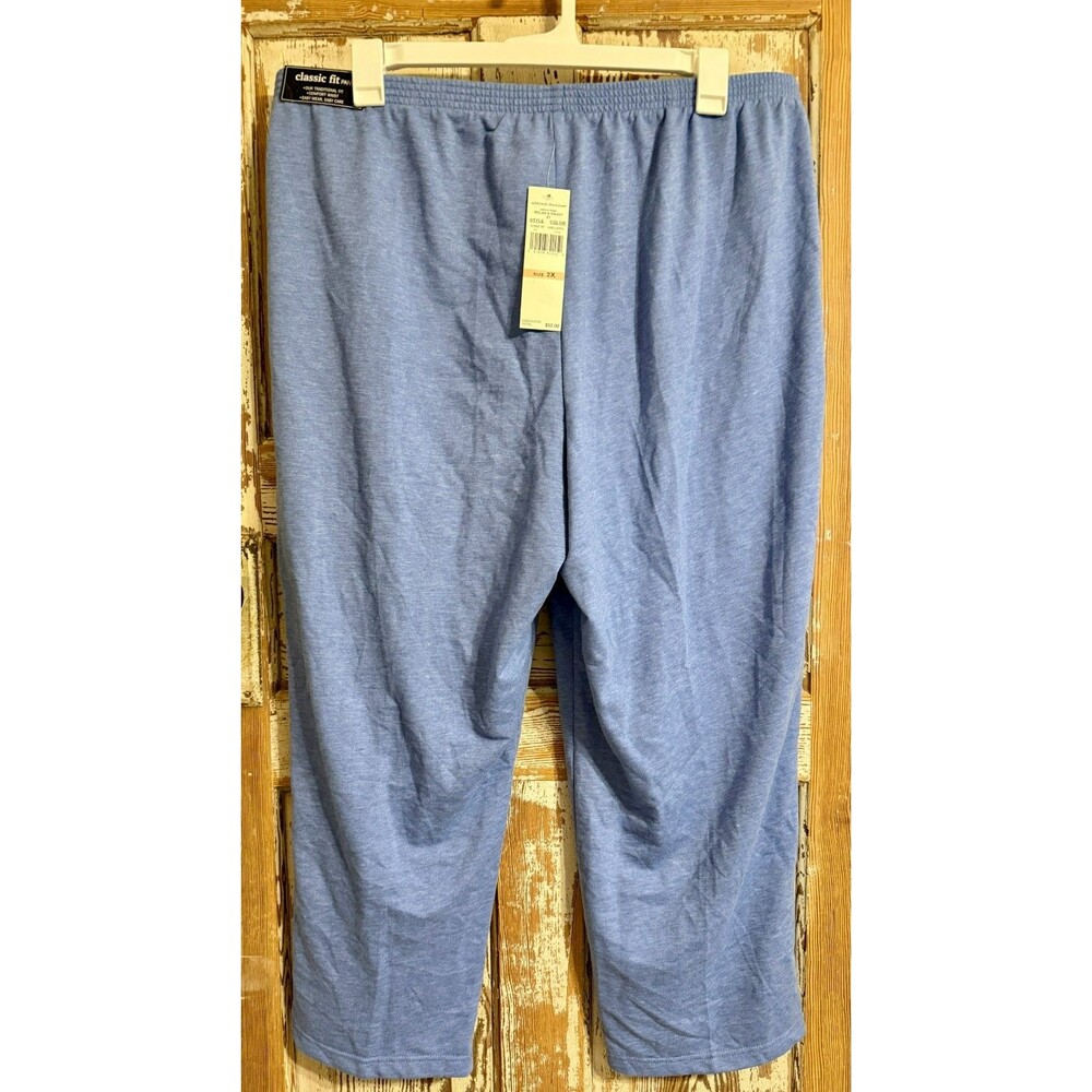 Alfred Dunner Relax & Enjoy Knit Pants - Heather Blue - 2X Proportioned Short - Picture 2 of 3